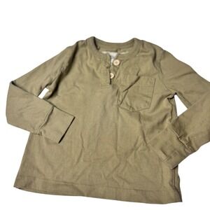 Little James Kids Olive Green Henley Long Sleeve Pocket Shirt Size 2/3 Nashville